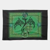 Irish Green Dragon Celtic Geschirrtuch (Horizontal)