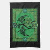 Irish Green Dragon Celtic Geschirrtuch (Vertikal)