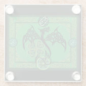Irish Green Dragon Celtic Glasuntersetzer (Rückseite)