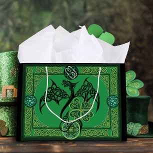 Irish Green Dragon Celtic Große Geschenktüte