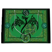 Irish Green Dragon Celtic Große Geschenktüte (Vorderseite)