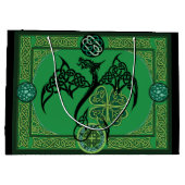 Irish Green Dragon Celtic Große Geschenktüte (Rückseite)
