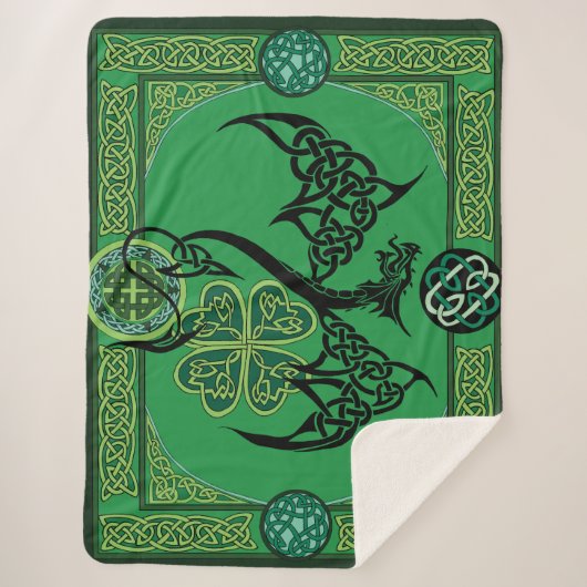 Irish Green Dragon Celtic Sherpadecke (Vorderseite)