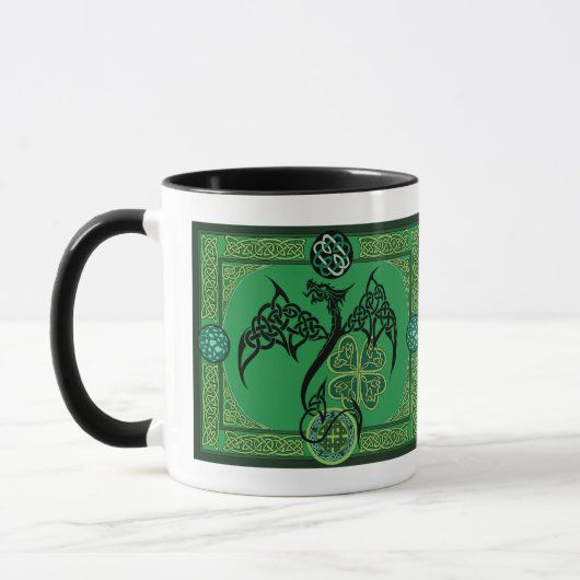Irish Green Dragon Celtic Tasse (Links)