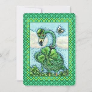 IRISH GREEN FLAMINGO, GLÜCKLICH ST. PATRICK'S DAY  FEIERTAGSKARTE