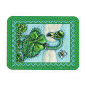 IRISH GREEN FLAMINGO, NIEDLICH GLÜCKLICH ST. PATRI MAGNET (Horizontal)