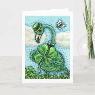 IRISH GREEN FLAMINGO NIEDLICH HAPPY ST. PATRICK'S  FEIERTAGSKARTE