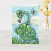 Irish Green Flamingo ST. PATRICK'S DAY CARD Verse Karte (Gelbe Blume)