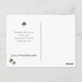 Irish Green Floral Skulls Happy St. Patrick's Day Postkarte (Rückseite)