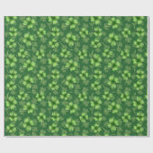 Irish Green Four Leaf Clover Geschenkpapier (Flach)