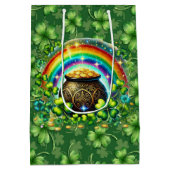Irish Green Four Leaf Clover Mittlere Geschenktüte (Rückseite)
