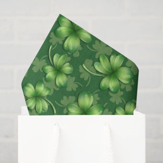 Irish Green Four Leaf Clover Seidenpapier (Geschenktüte)