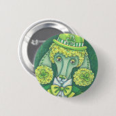 IRISH GREEN FRANZÖSISCHES POODLE, HUNDERTASTE Rund Button (Vorne & Hinten)