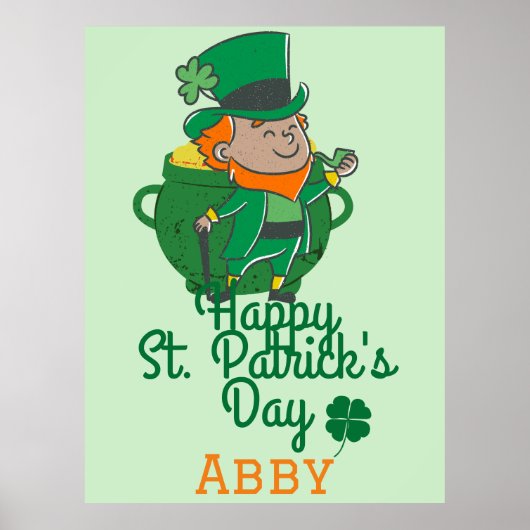 Irish Green Glück Kleeblatt St. Patrick's Day Poster (Vorne)