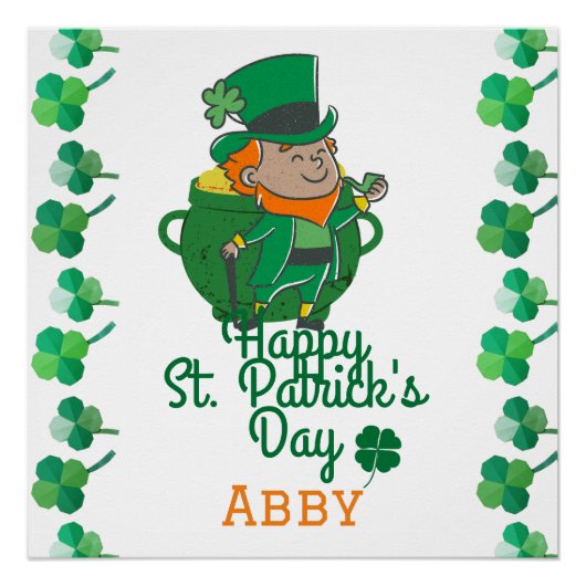 Irish Green Glück Kleeblatt St. Patrick's Day Poster (Vorderseite)