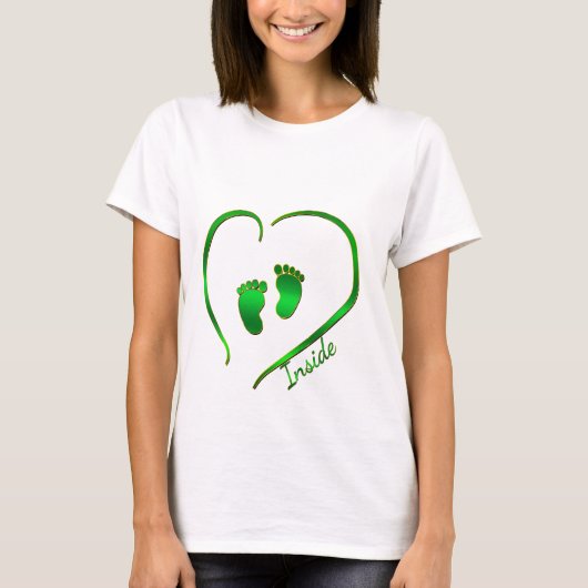 Irish Green Heart and Baby Feet T-Shirt (Vorderseite)