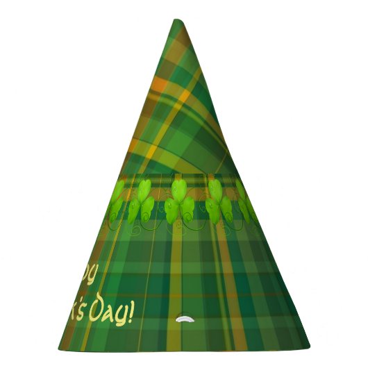 Irish Green Kariert (Tartan) Custom Partyhütchen (Rechts)