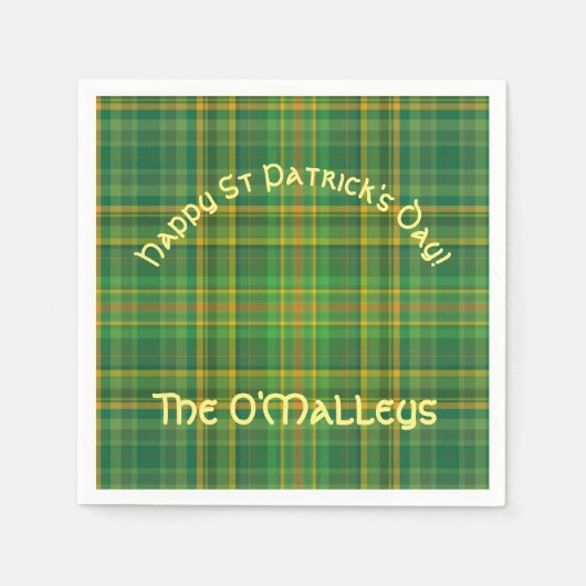 Irish Green Kariert (Tartan) Custom Serviette (Vorderseite)