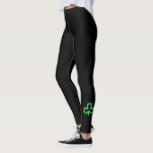Irish Green Kleeblatt Black St Patricks Day Leggings (Links)