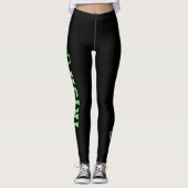 Irish Green Kleeblatt Black St Patricks Day Leggings (Vorderseite)