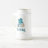 Irish Green Kleeblatt Closing Personalisiert Bierglas (Vorderseite Links)