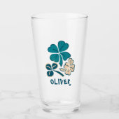 Irish Green Kleeblatt Closing Personalisiert Glas (Vorderseite)