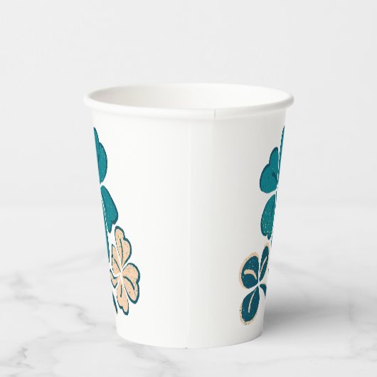 Irish Green Kleeblatt Closing Zeichnend Pappbecher (Rechts)