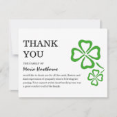Irish Green Kleeblatt Clover Beileid Dankeskarte (Vorderseite)