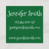 Irish Green Kleeblatt Clover Luck St. Patrick's Da Quadratische Visitenkarte (Rückseite)
