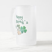 Irish Green Kleeblatt Happy St. Patrick`s Day Mattglas Bierglas (Vorderseite Links)