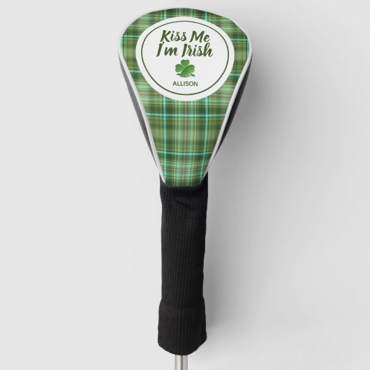 Irish Green Kleeblatt St Patricks Day Monogram Golf Headcover (Vorderseite)