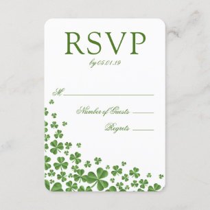 Irish Green Kleeblatt Wedding RSVP Karte
