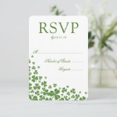 Irish Green Kleeblatt Wedding RSVP Karte (Stehend Vorderseite)