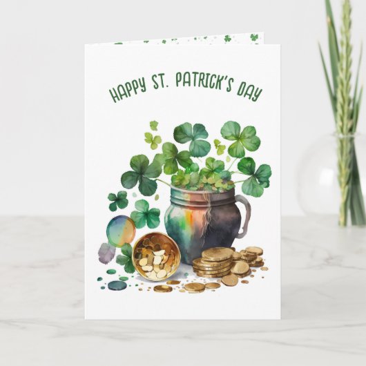 Irish Green Kleeblatts and Coin Card Karte (Vorderseite)