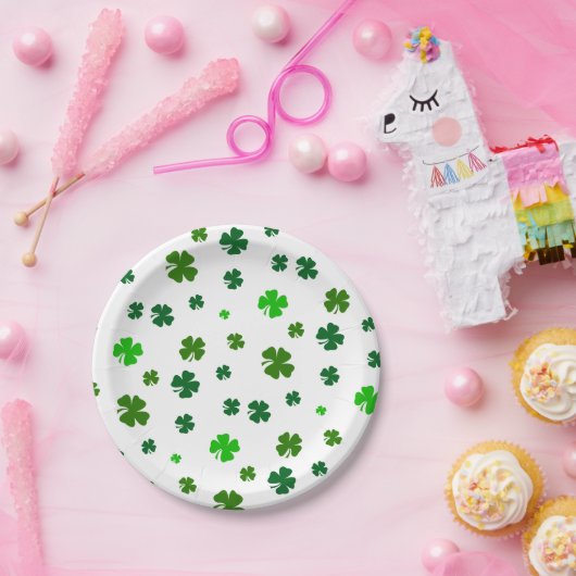 Irish Green Kleeblatts St Patricks Day Party Plate Pappteller (Party)