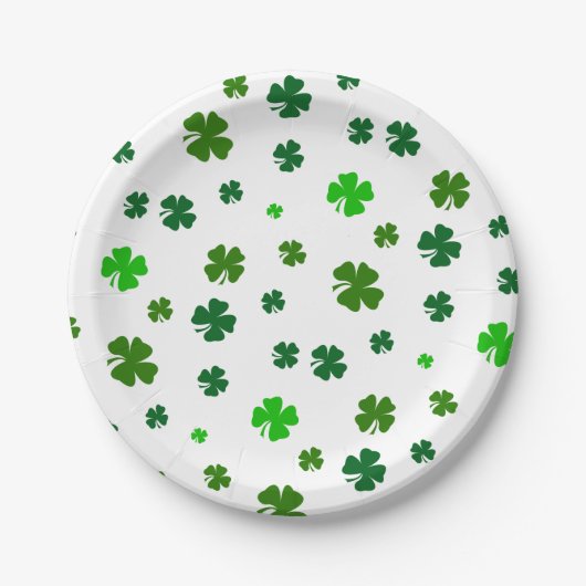 Irish Green Kleeblatts St Patricks Day Party Plate Pappteller (Vorderseite)