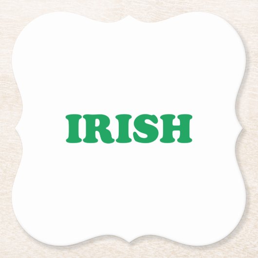Irish Green moderne Typografie Saint Patrick's Day Untersetzer (Vorderseite)