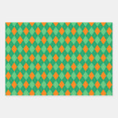 Irish Green & Orange St. Patrick's Day Patterns Geschenkpapier Set (Vorderseite)
