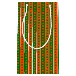 IRISH GREEN ORANGE WHITE ROWS OF STARS KLEINE GESCHENKTÜTE