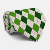 Irish Green Raute Design Krawatte (Gerollt)