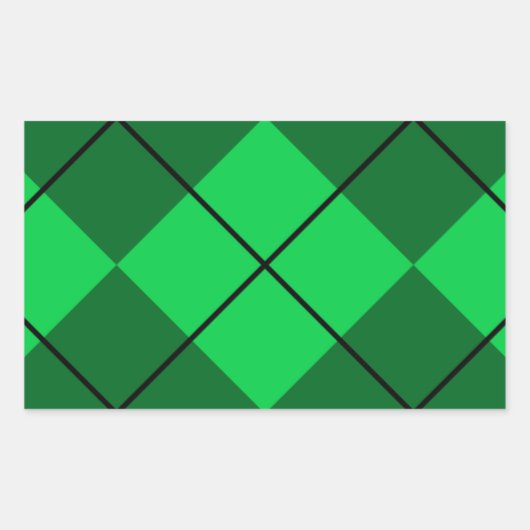 Irish Green Raute Rechteckiger Aufkleber (Vorderseite)