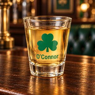 Irish Green Shamrock Benutzername Nachname Schnapsglas