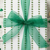 Irish Green Shamrock Stripes Geschenkpapier