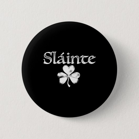 Irish Green Slainte Saint Paddy's Kleeblatt Good H Button (Vorderseite)