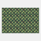 Irish Green St Patrick Tartan Kariertes Set 1 Geschenkpapier Set (Vorderseite 2)