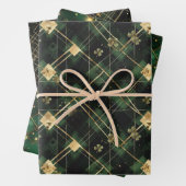 Irish Green St Patrick Tartan Kariertes Set 2 Geschenkpapier Set (Beispiel)
