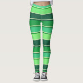 Irish Green Stripe Patern St Patrick's Day Leggings (Vorderseite)