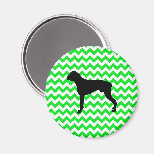 Irish Green Zickzack mit Boxer Silhouette Magnet (Vorderseite/Rückseite)