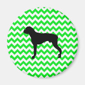 Irish Green Zickzack mit Boxer Silhouette Magnet (Vorne)