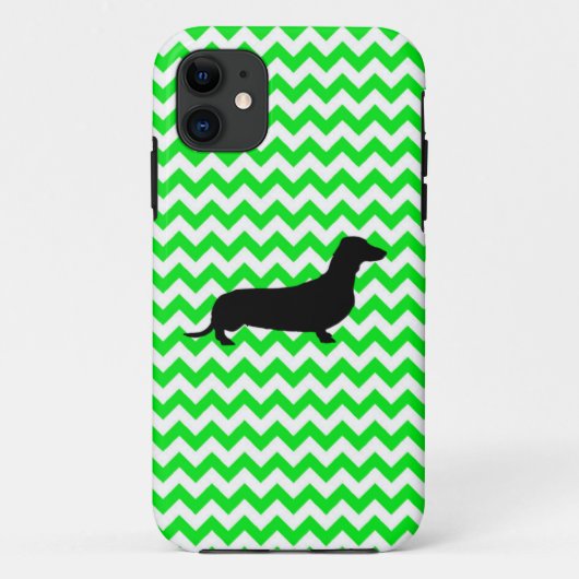 Irish Green Zickzack mit Dackel Case-Mate iPhon iPhone Hülle (Rückseite)